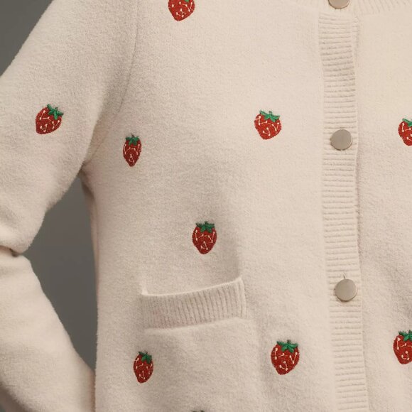 NVLT Strawberry Print Knit Lady Jacket - size XS - Picture 3 of 3